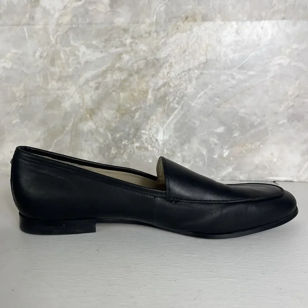 Sam Edelman Leon Black Leather Loafers US 10M Classic Slip-on Round Toe